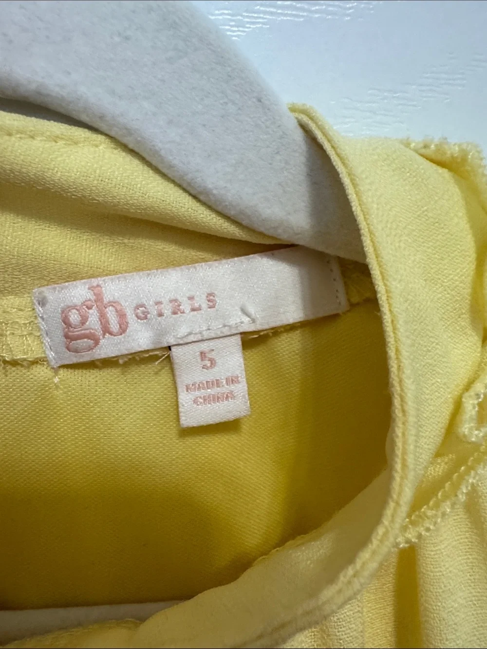 GB girls Yellow Tiered Ruffle Neck Dress